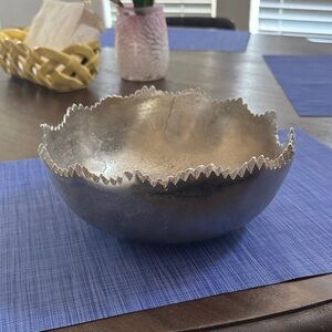 Pottery Barn Silver Decorative Metal Bowl